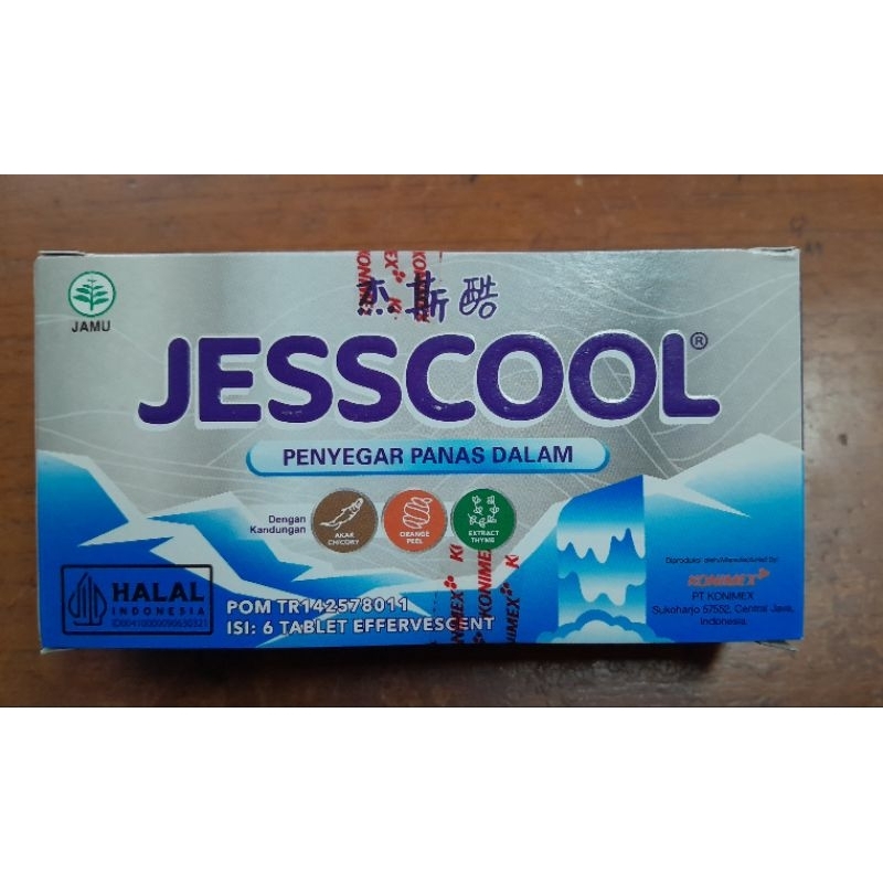 

Jesscool Penyegar Panas Dalam 1 Dus isi 6 Tablet