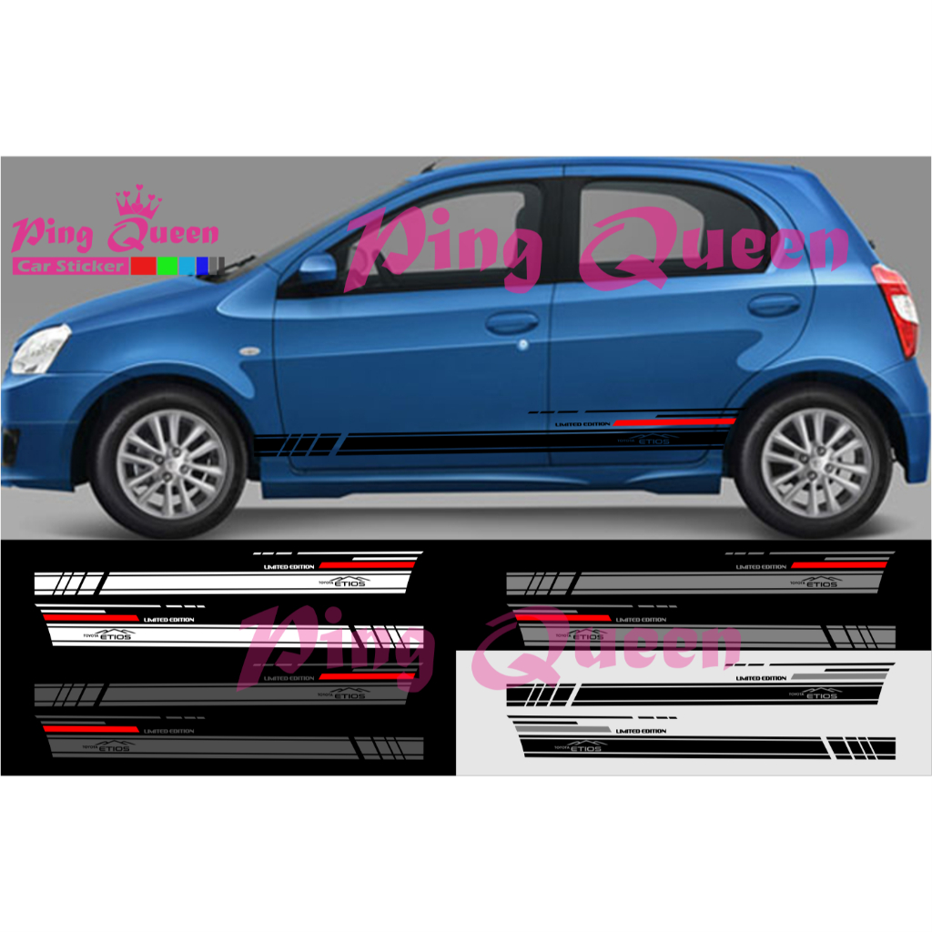 STICKER  TOYOTA ETIOS CUTTING STICKER BODY SAMPING MOBIL ETIOS