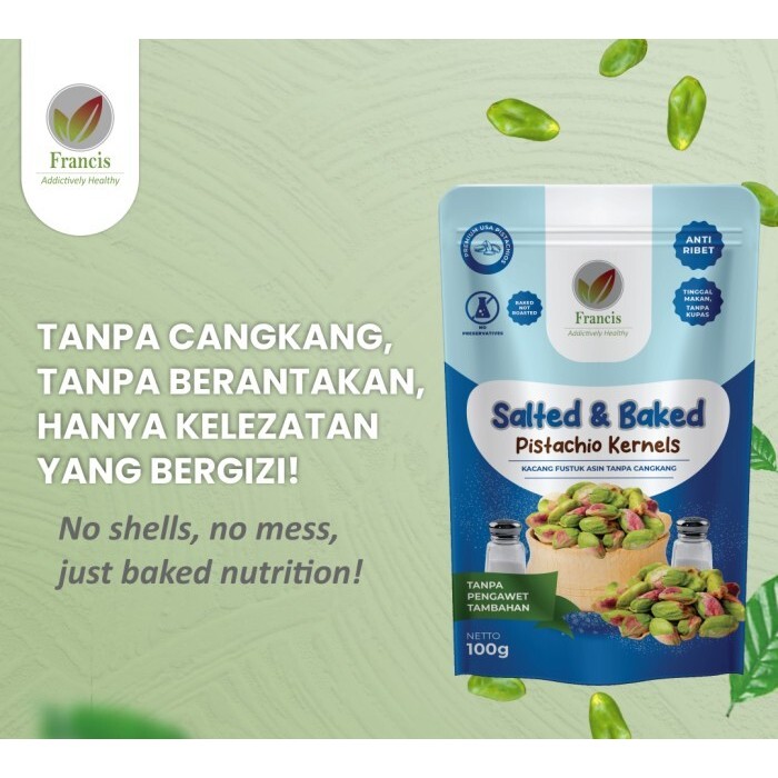 

Baked Salted Pistachio Kernels / Kacang Fustuk Tanpa Cangkang Panggang