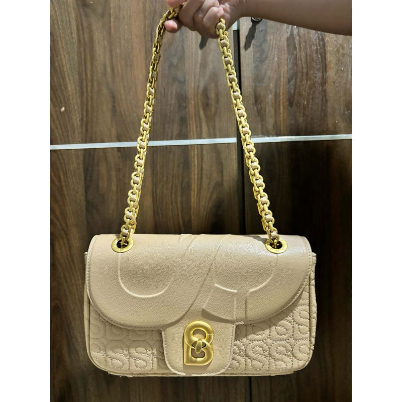 Aluna flap bag buttonscarves tan (preloved)