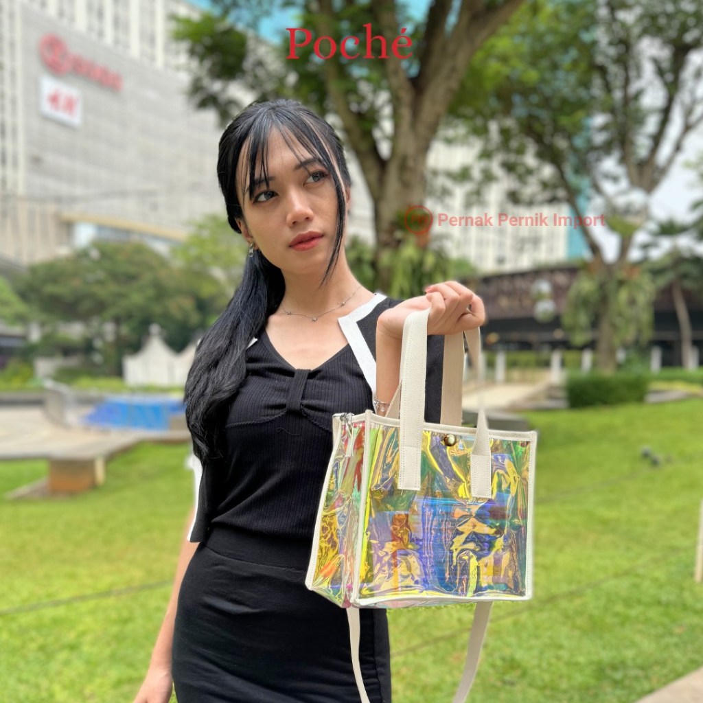 Tote bag selempang Mika Hologram Rainbow Viral Elegan & Futuristik Tas konser Sling BAg