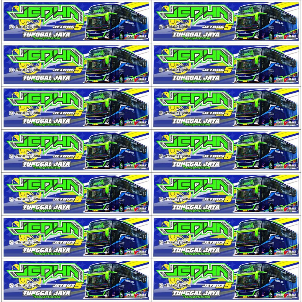 

isi 10 stiker bus jedha jb5 tunggal jaya | original anti air warna cerah awet dan JELAS MURAH