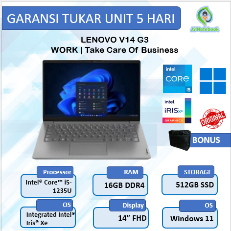 Lenovo V14 G3 i5 1235 16GB 512GB DOS 14.0"FHD IPS