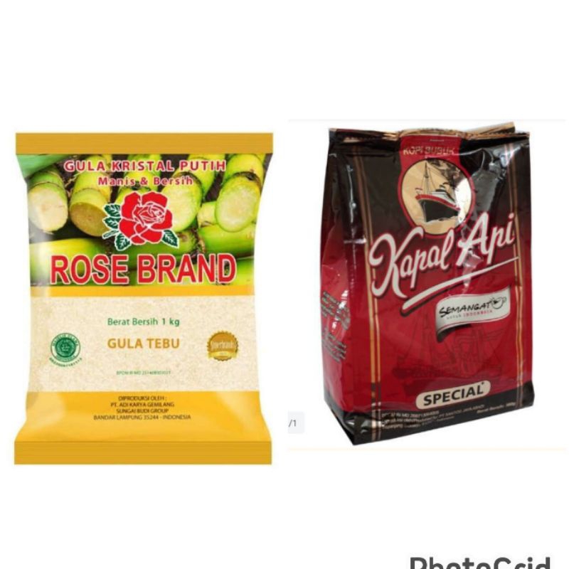 

Gula ROSE BRAND 1kg 396619 + Kopi Kapal api 380g 417888