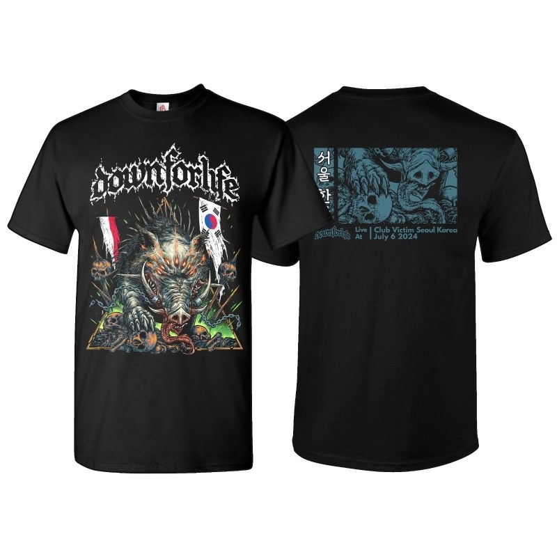 Ready Stock - Baju Tshirt KAOS BAND DOWN FOR LIFE POST APOCALYPSE ASIA TOUR 2024