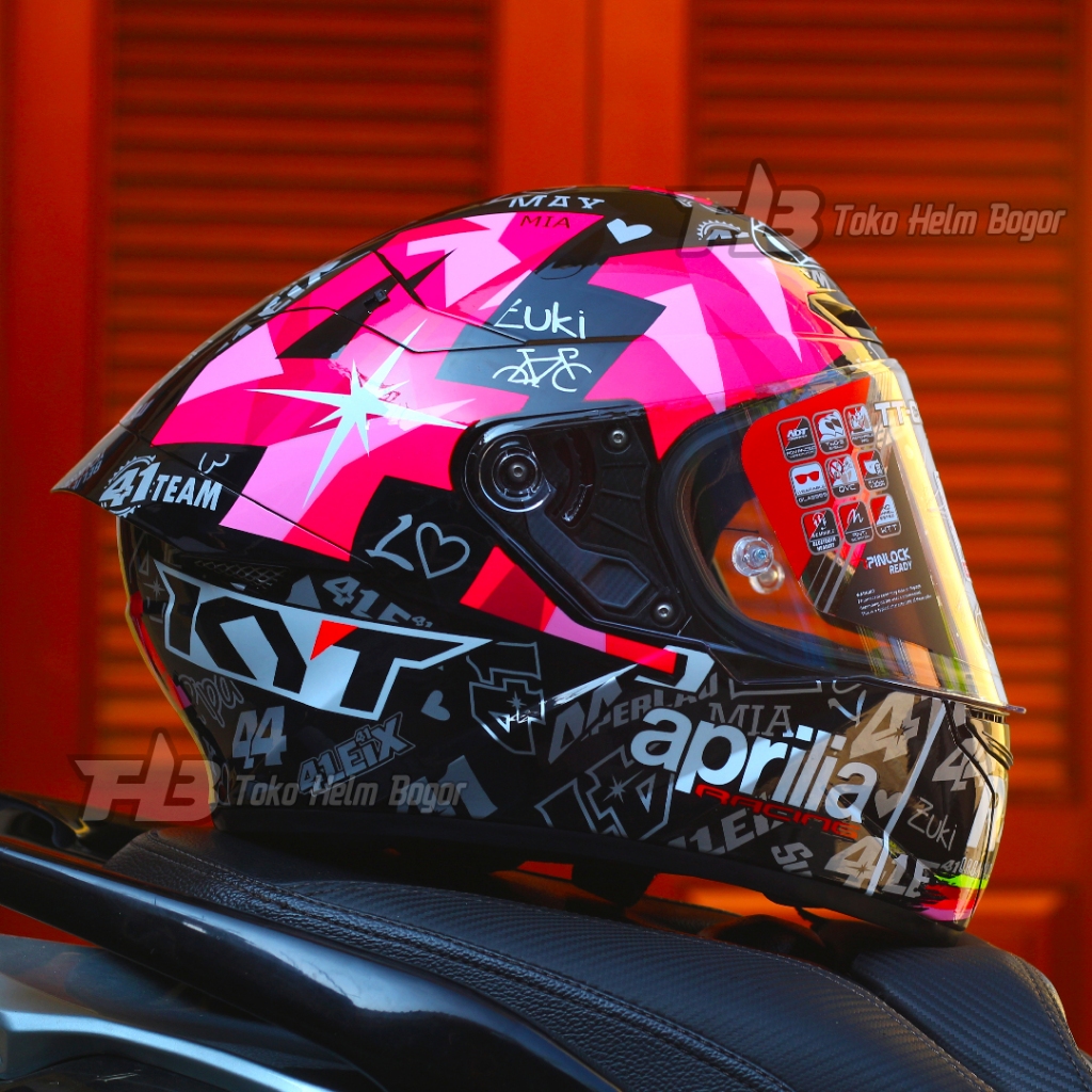 KYT HELM TT COURSE CUSTOM MOTIF | ESPARGARO 2021 BLACK | HELM FULLFACE SINGLE VISOR
