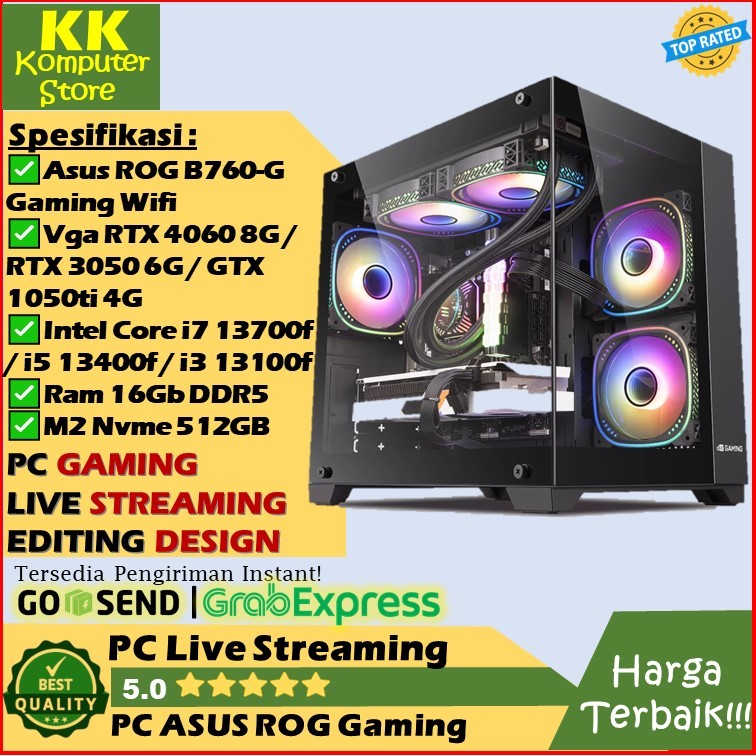 Pc Asus Rog Intel Core i7 13700f | Rtx 4060 8G [ Pc Live Streaming Pc Editing Rtx 4060 / Rtx3050 ]