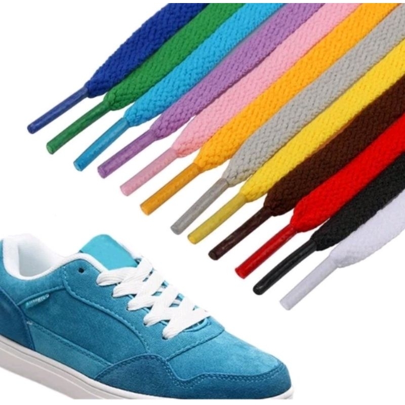 Tali sepatu putih tali sepatu pink tali sepatu hitam tali sepatu gepeng / bulat