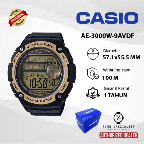 Jam Tangan CASIO AE-3000W-9A Digital Original Garansi Resmi 1 tahun