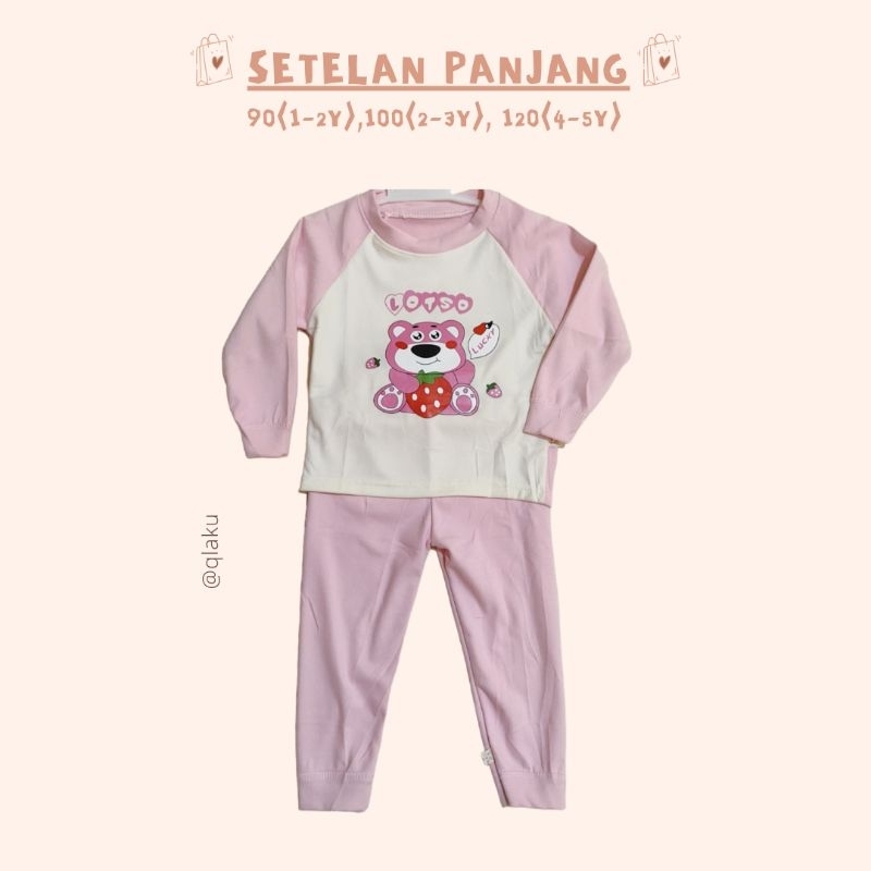 Baju tidur Premium Anak Laki laki dan Perempuan Bahan selimut Motif Lotso Melodi Elsa Frozen superhe