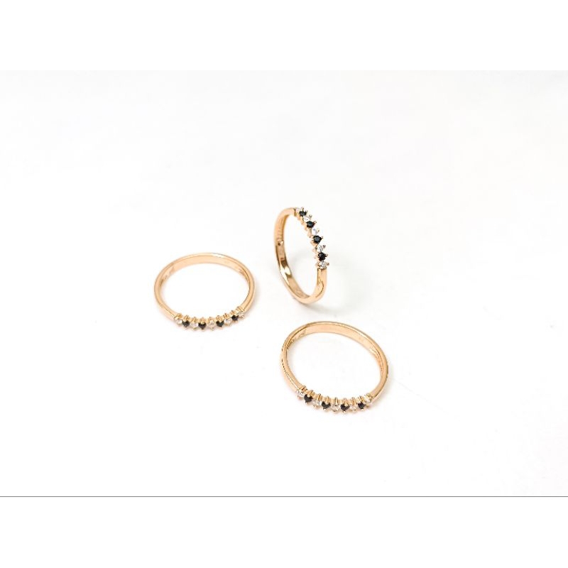 Cincin Listring Mata Hitam Putih Kadar 8K