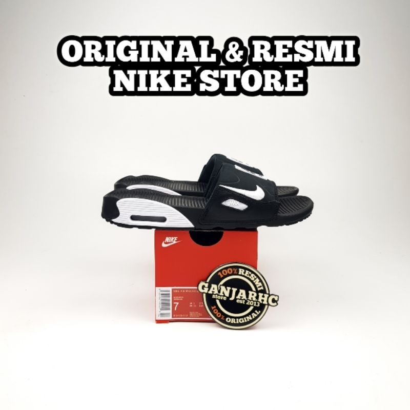 Sendal Pria Nike Air Max 90 Slide Black White Original Resmi Nike 100% Authentic