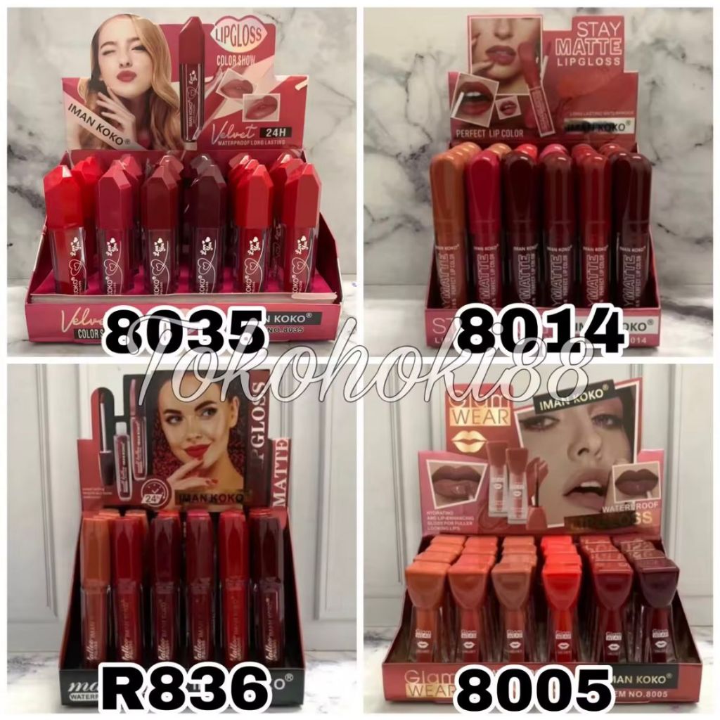 [LUSINAN] Lipgloss Iman Koko Matte Waterproof / Lipstick Cair / Grosir Kosmetik