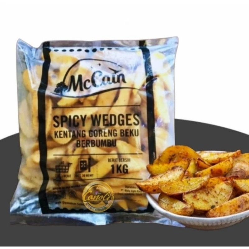 

MCCAIN PREMIUM POTATO SPICY Wedges 1kg FRENCH Fries Kentang Goreng