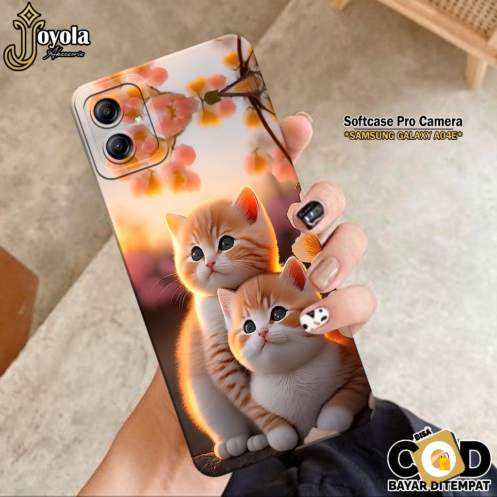 Case Samsung Galaxy A04E - JOYOLA - Case Kucing - Softcase Samsung Galaxy A04E - Pro Camera - Casing