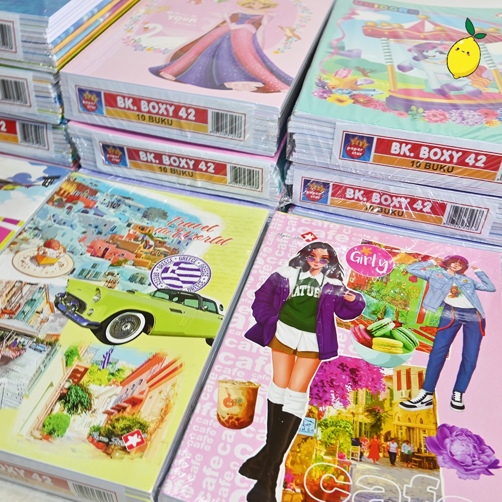 

Buku Tulis Garis BOXY Paper Star 42 Lembar 1 Pak 10 Buku
