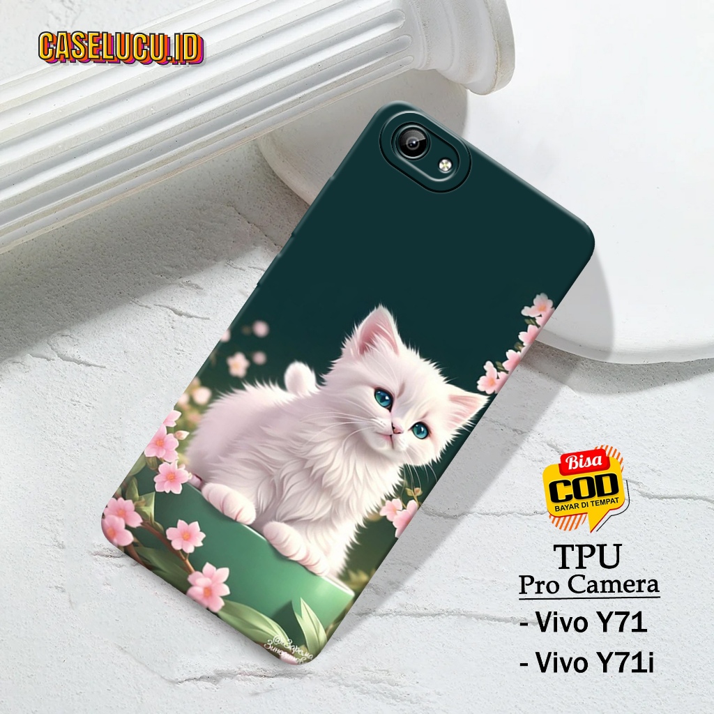 Casing Hp Vivo Y71 / Y71i Terbaru Fashion Case Kucing Case Hp Vivo Y71 / Y71i Soft Case Hp Vivo Y71 