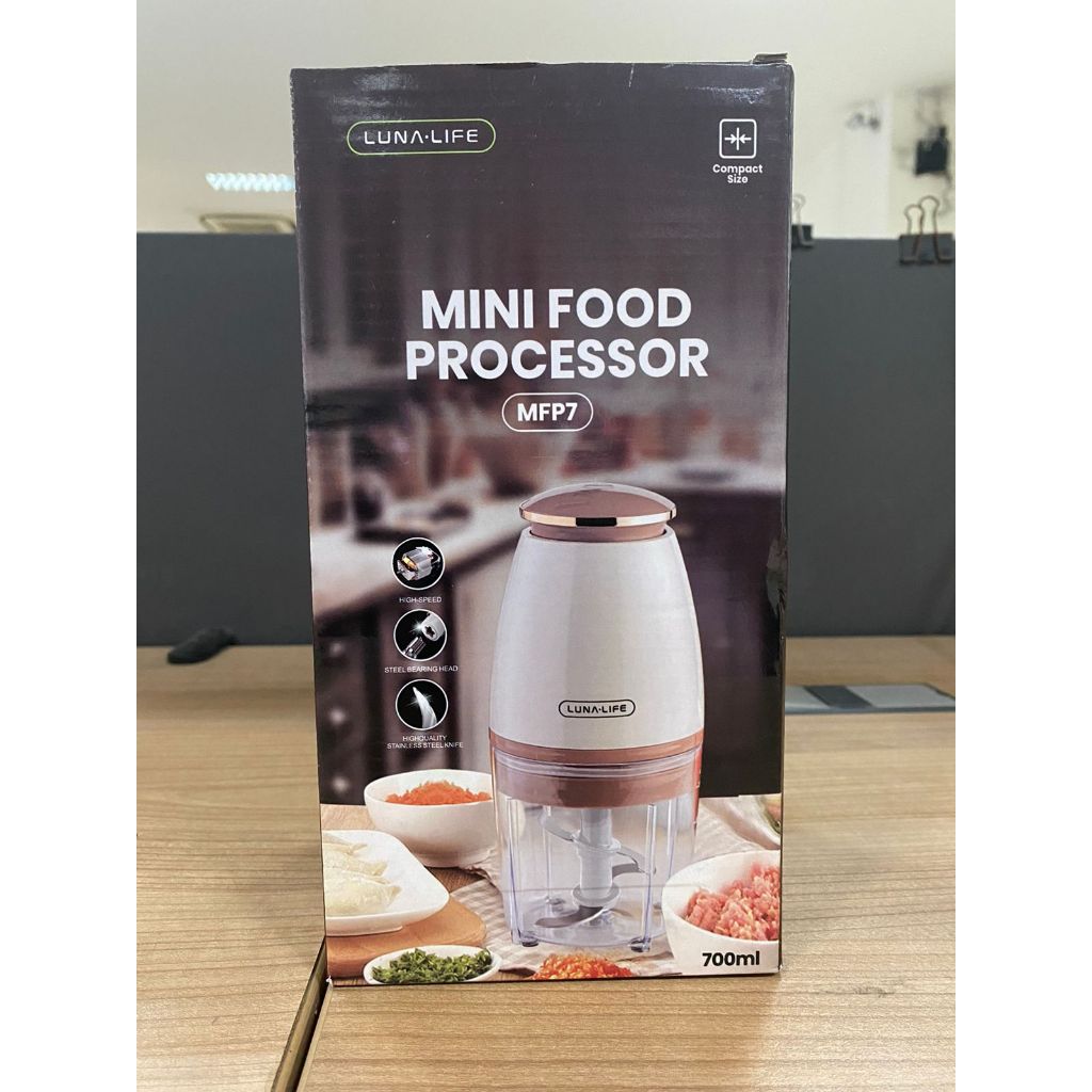 Blender Mini Portabel 700ml MFP7 LUNA LIFE MFP7 4 blade Processor Chopper // MINI FOOD LUNA MFP7