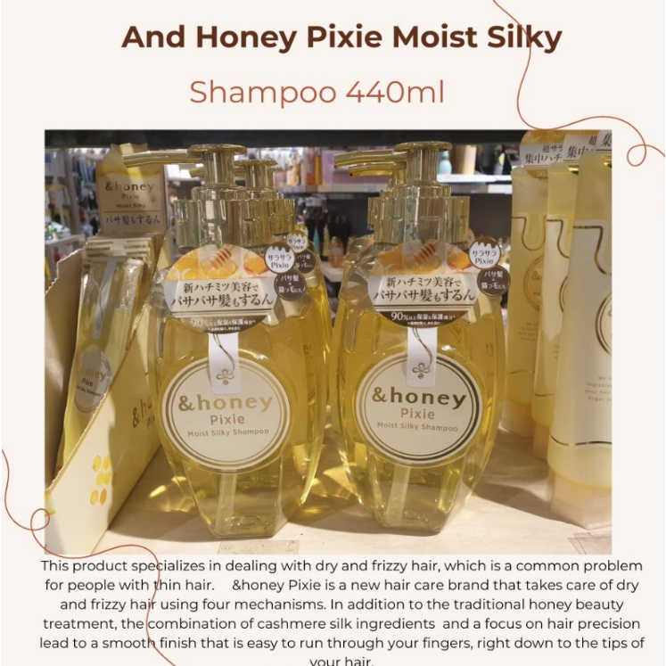 and honey PIXIE shampoo treatment, hair pack, hair oil japan jepang original