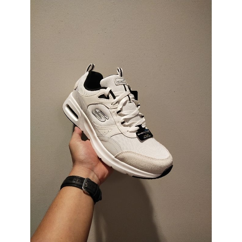 SEPATU PRIA TERBARU SKECHERS ORIGINAL SNEAKERS SKECH-AIR COURT PUTIH