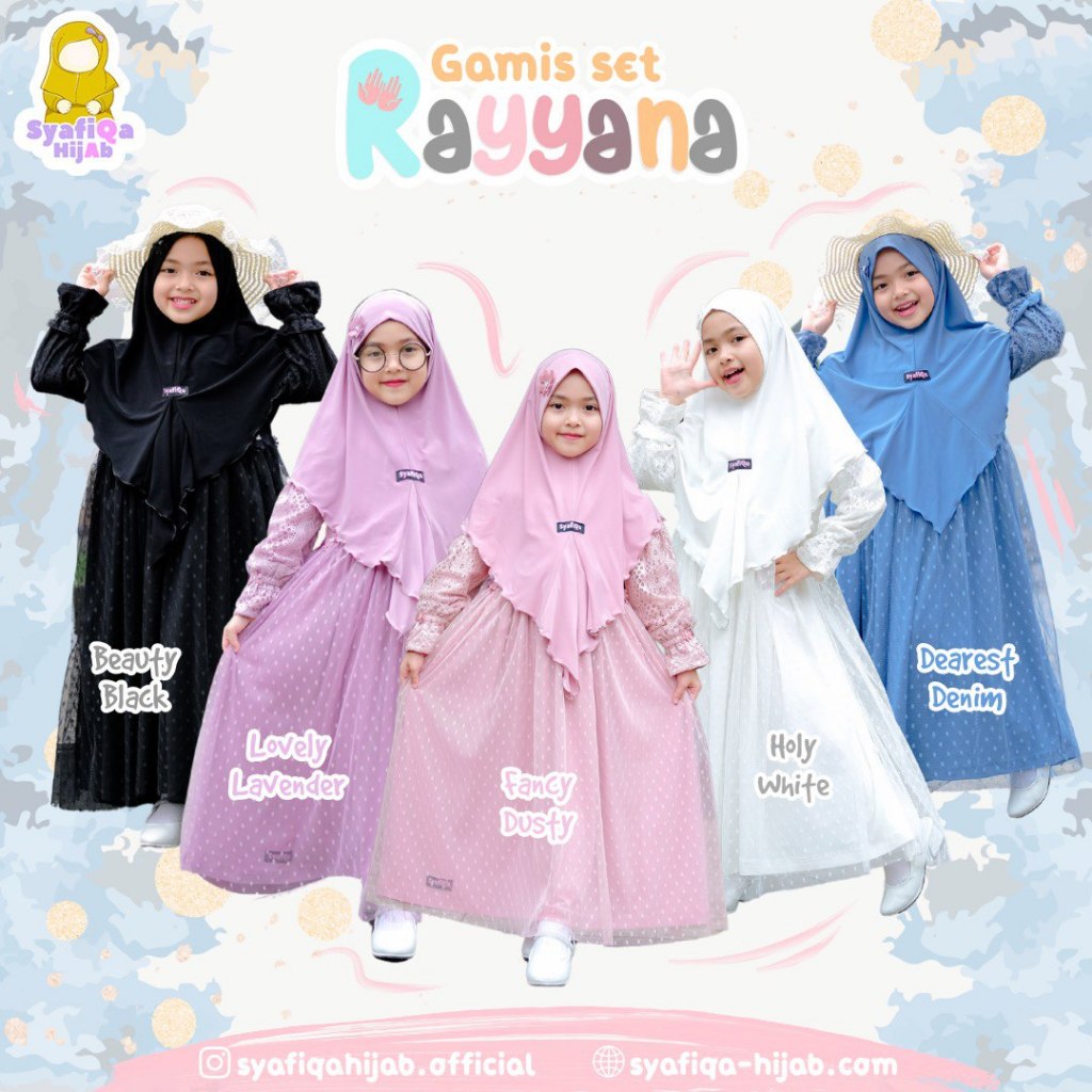 Afsheenastore - Rayyana Baju Gamis Anak Perempuan Dress Pesta Eid Series