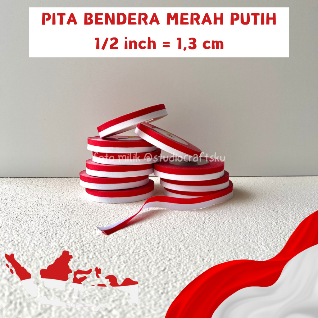 

Pita Merah Putih Pita Bendera 1/2 INCH = 1,3 CM | Pita Bendera 1/2" Pita Merah Putih 1/2in Pita Kain Merah Putih