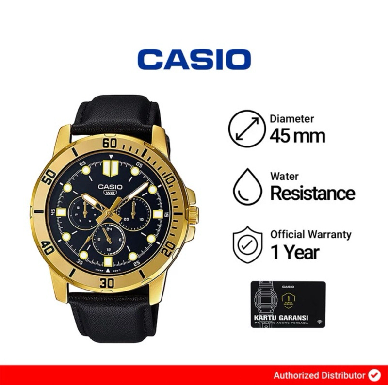 Jam Tangan Pria Casio MTP-VD300GL-1EUDF / MTP-VD300GL-1E Original