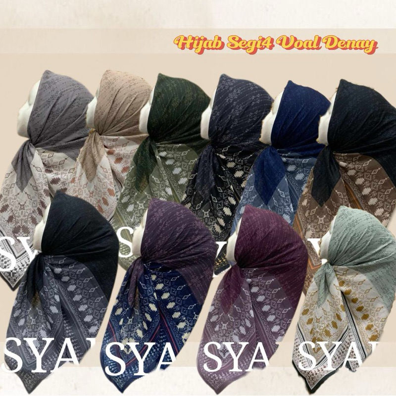 HIJAB KHUSUS KODIAN JILBAB SEGI EMPAT VOAL MOTIF | PAKET USAHA