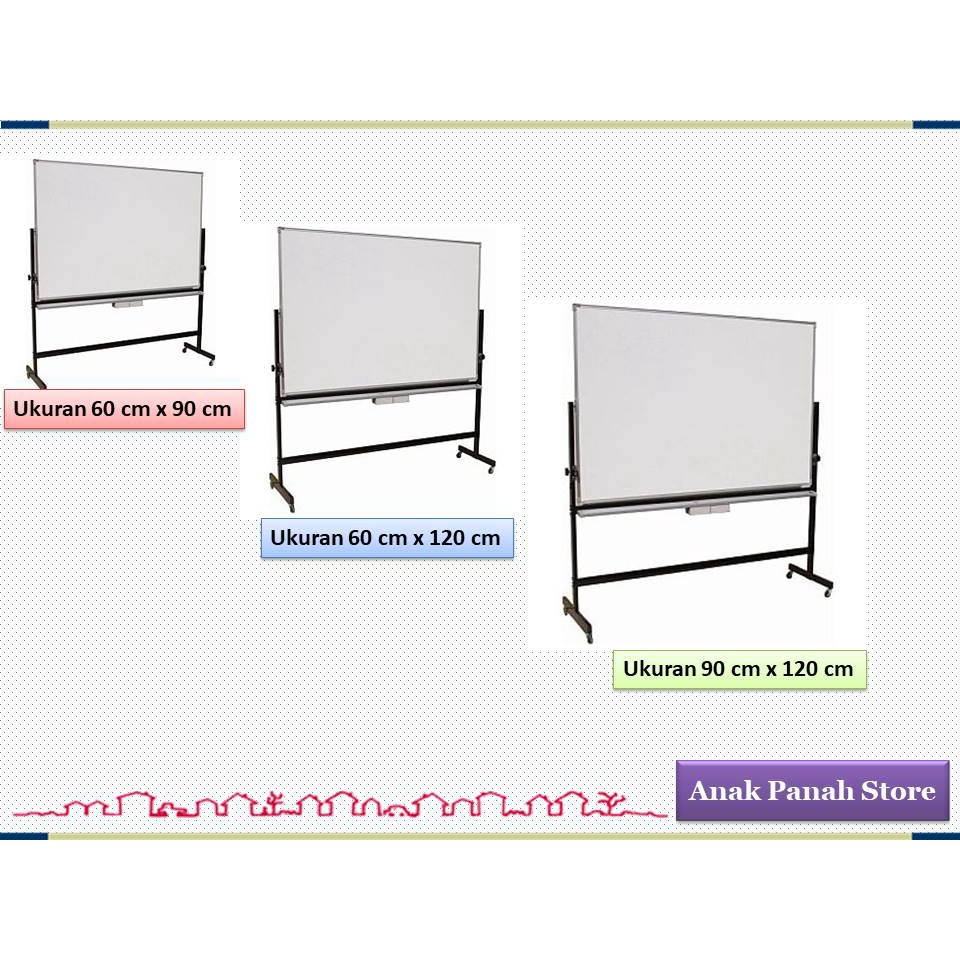 

Baru Papan Tulis / White Board Magnetik Tiang + Roda 1 Sisi Sakura