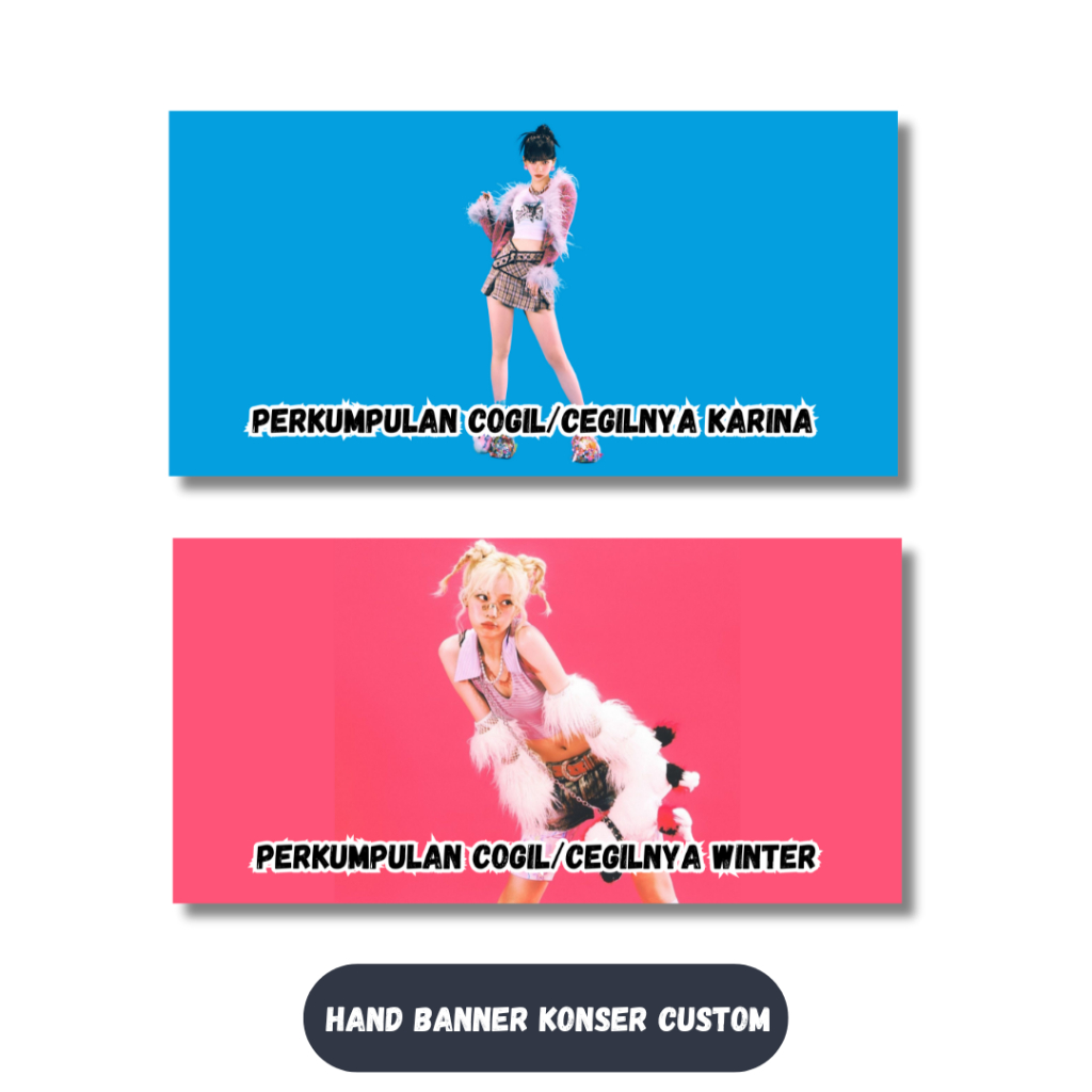 Handbanner Hand Banner Slogan Freebies Custom Konser KPOP [EDISI AESPA/ENHYPEN/SUPER JUNIOR/RED VELV