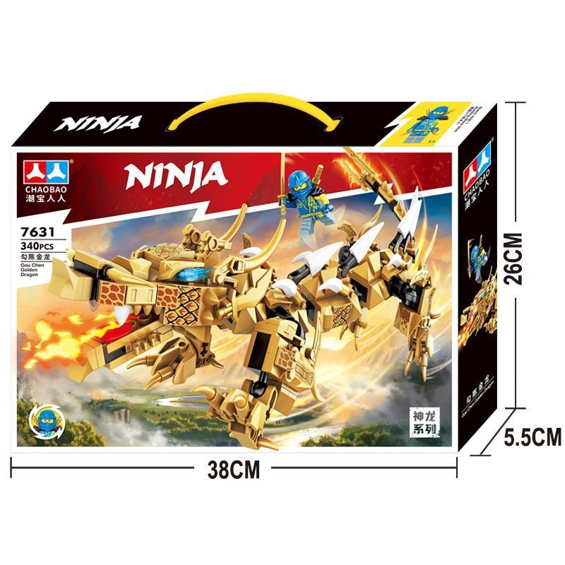 Mainan Brick Block Chaobao seri Ninja Naga api emas dragon fire