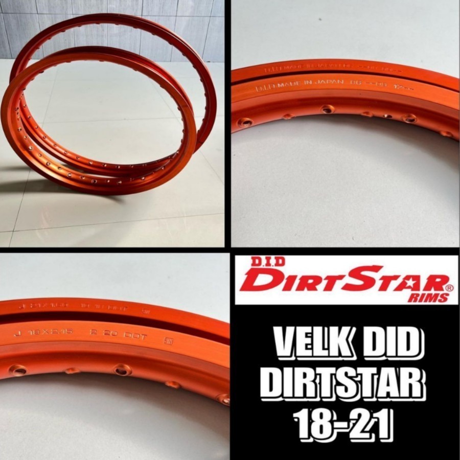 Velg Motor DID DIRTSTAR 21-18 Orange Velg DID DIRTSTAR Orange Original
