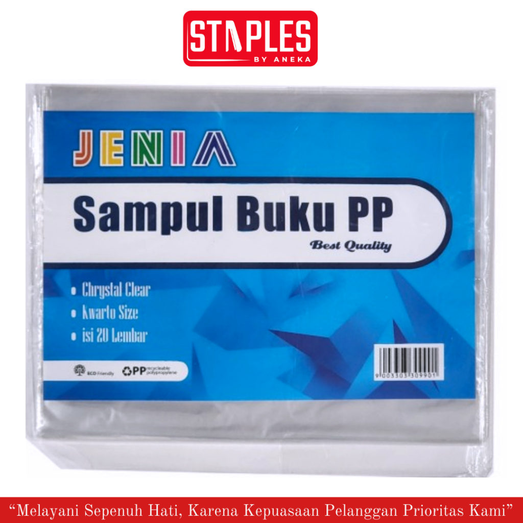 

Sampul Buku PP Kwarto Jenia / Sampul Buku Plastik Kwarto / Sampul Plastik Isi 20 Lembar