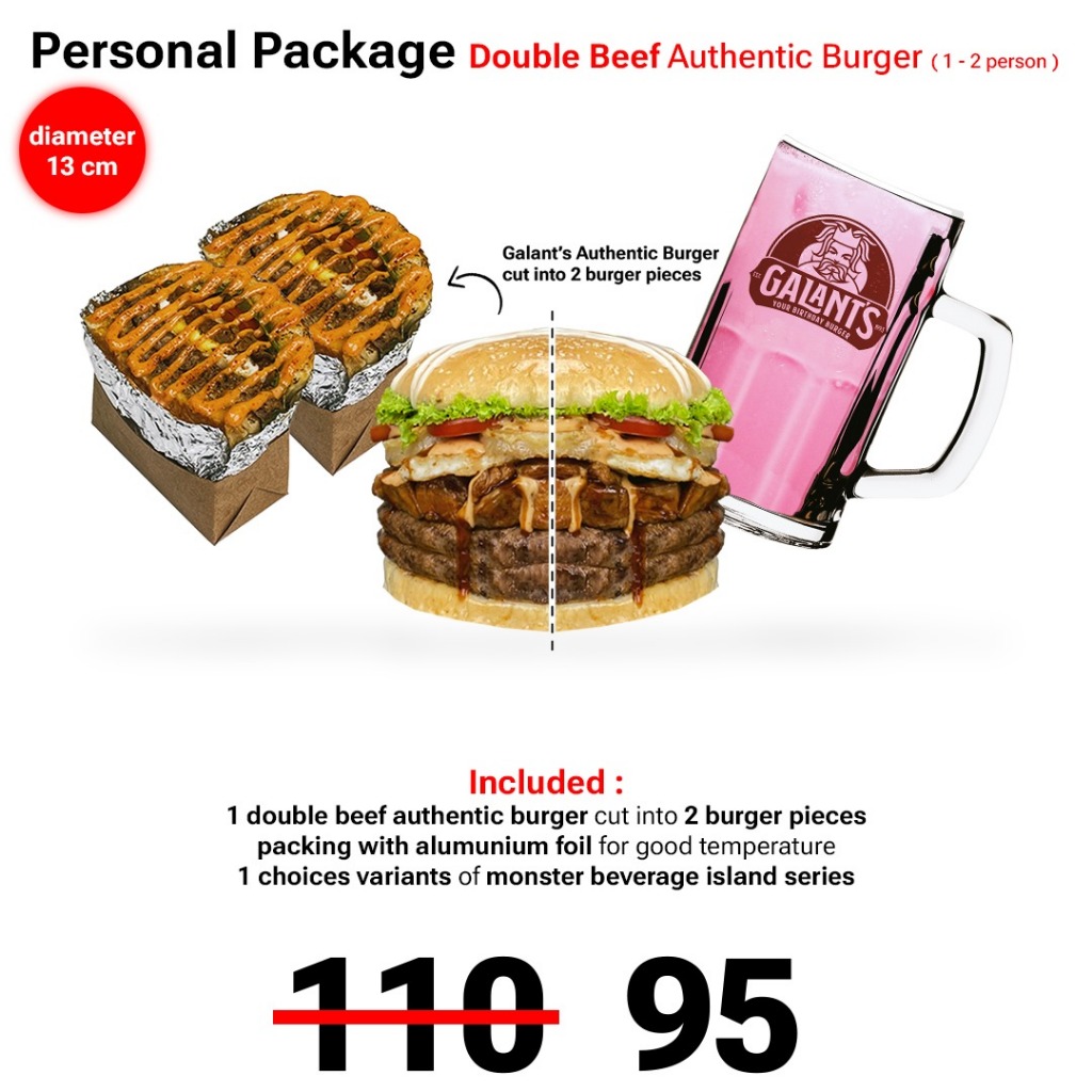 

Personal Package Double Beef Authentic Burger