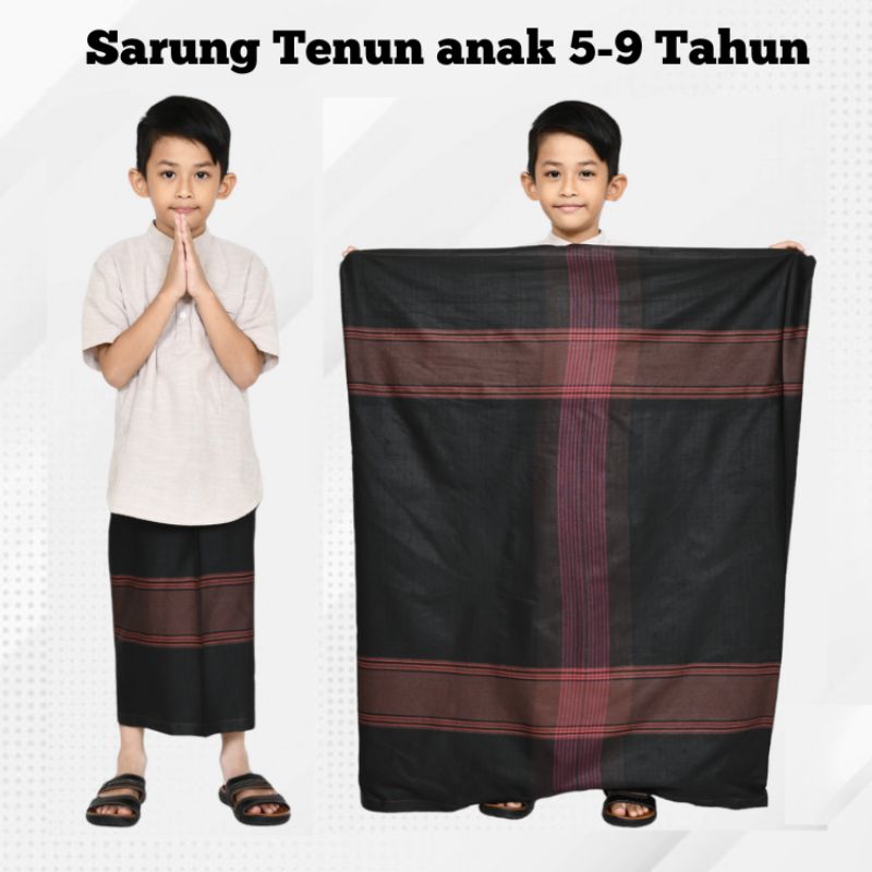 Sarung Anak Laki Laki Tenun Hitam Murah 5-9 Tahun