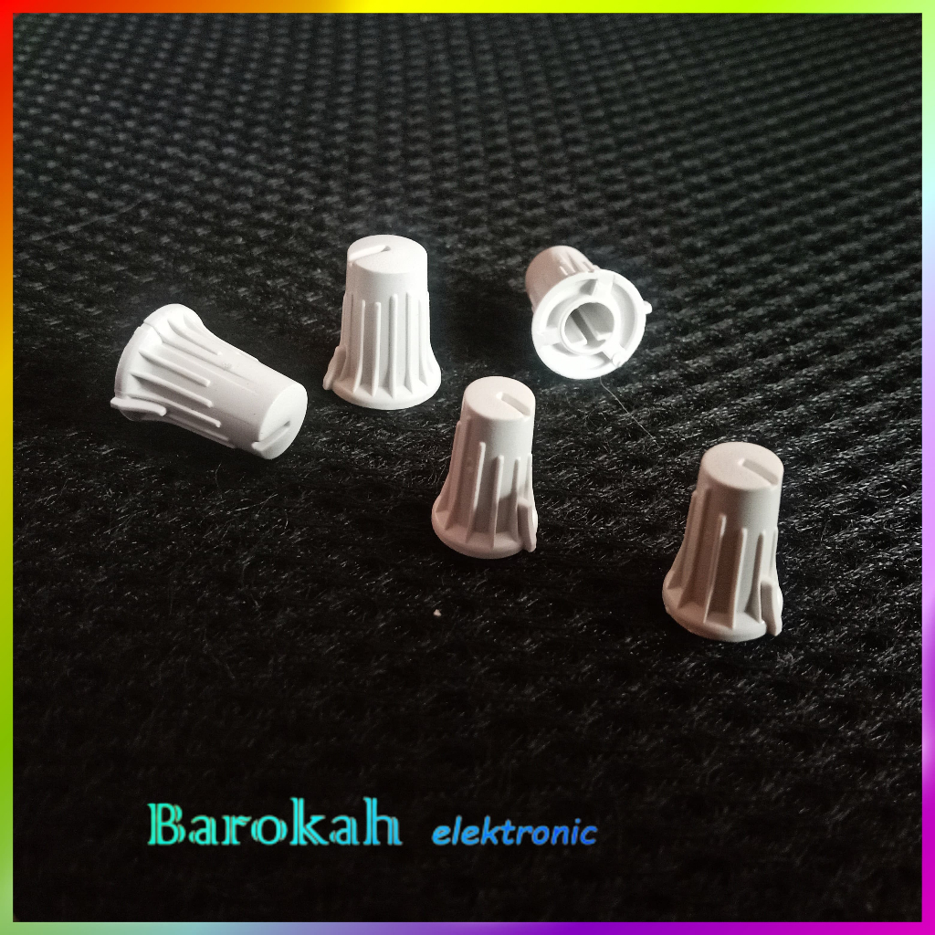 10 Pcs Knop Mixer Yamaha Full Putih Import Lubang Setengah Lingkaran