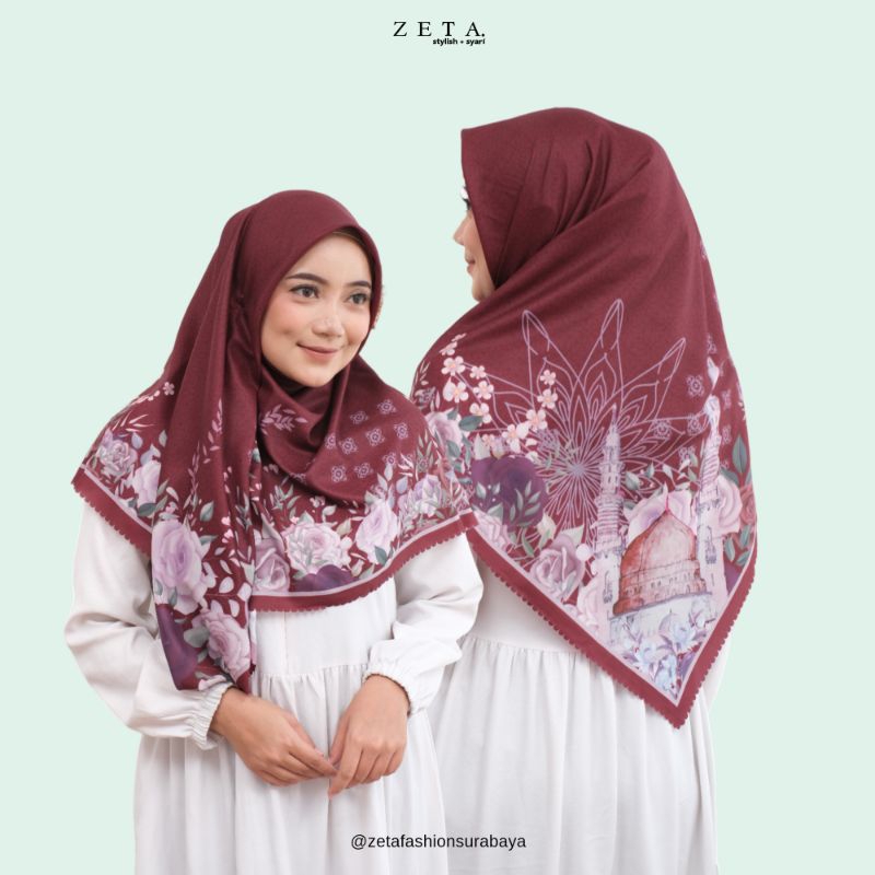 Zeta ITC | Madinah Scarf hijab voal printing lasercut