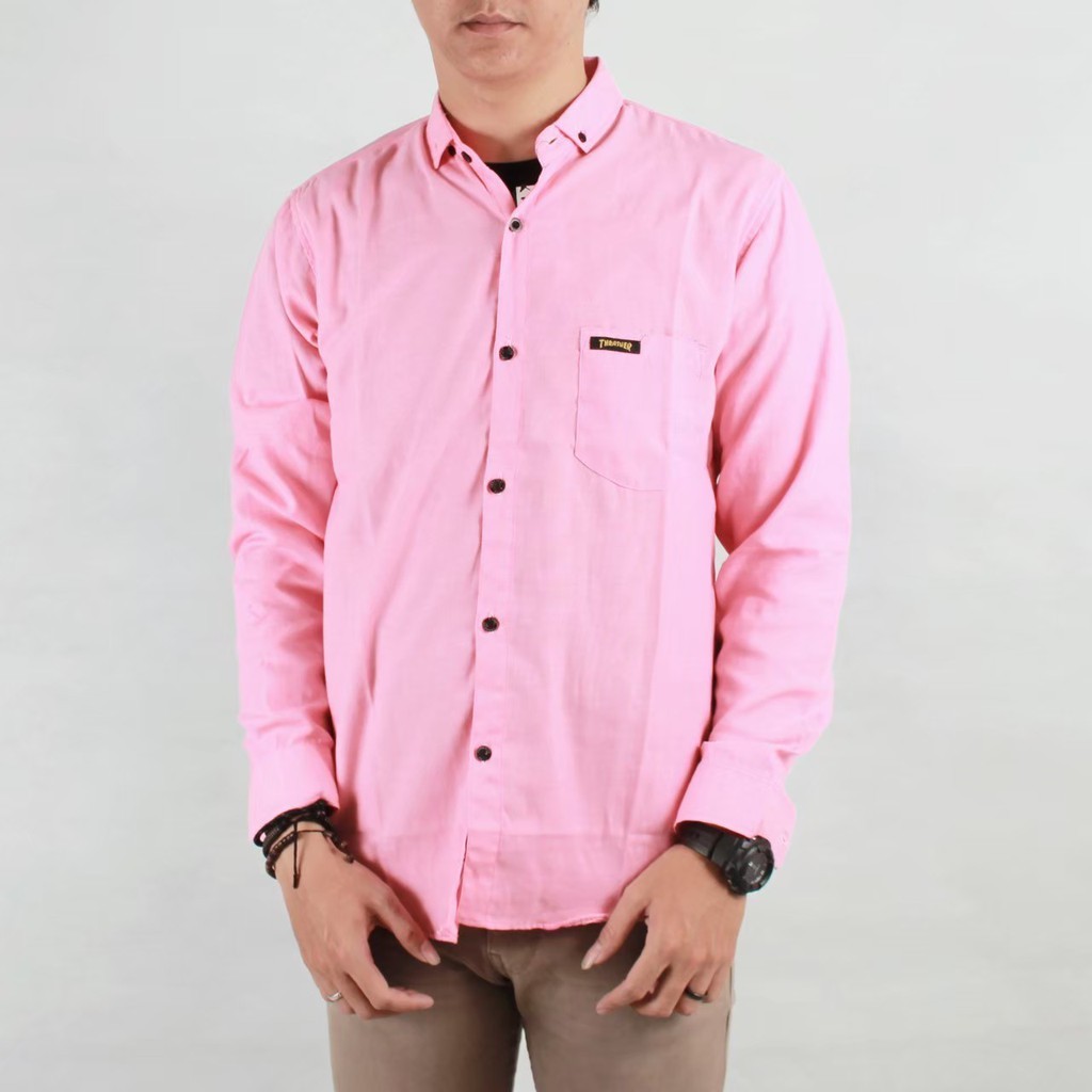 (PROMO COD)Kemeja Pria Lengan Panjang Kemeja Polos Pria Oxford Oxport Kemeja Hitam Baju Laki Laki He