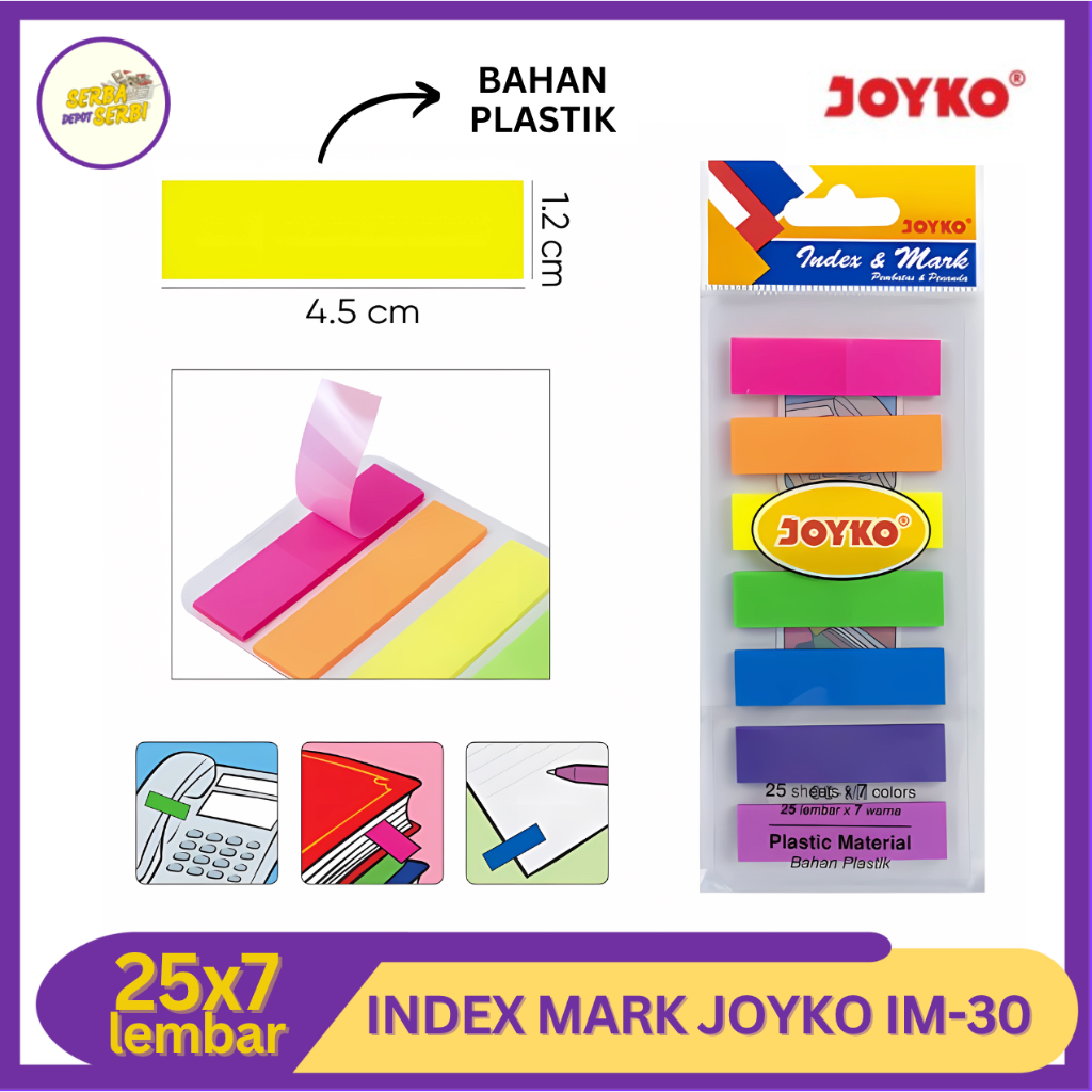 

Index Mark IM-30 Joyko Plastik Sticky Notes Penanda Pembatas Buku DSS