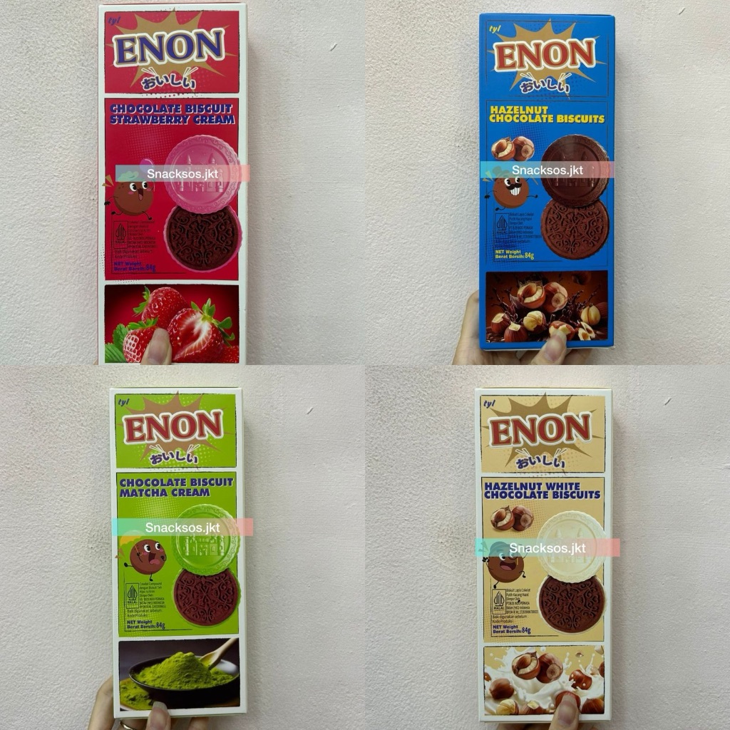 

ENON BISKUIT BISCUIT CHOCOLATE MATCHA / CHOCO STRAWBERRY / HAZELNUT CHOCOLATE BISCUITS / HAZELNUTS WHITE CHOCOLATE