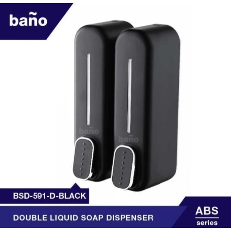 Soap dispenser bano double hitam / Tempat sabun cair hitam bano / BANO