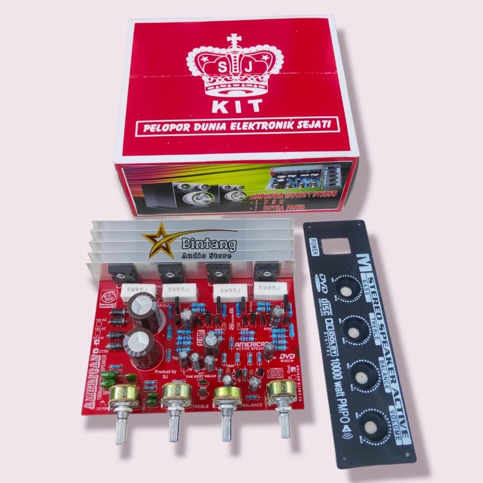 Kit Driver Power Speaker Aktif Stereo 15 Watt Lengkap Tone Control t P1M4