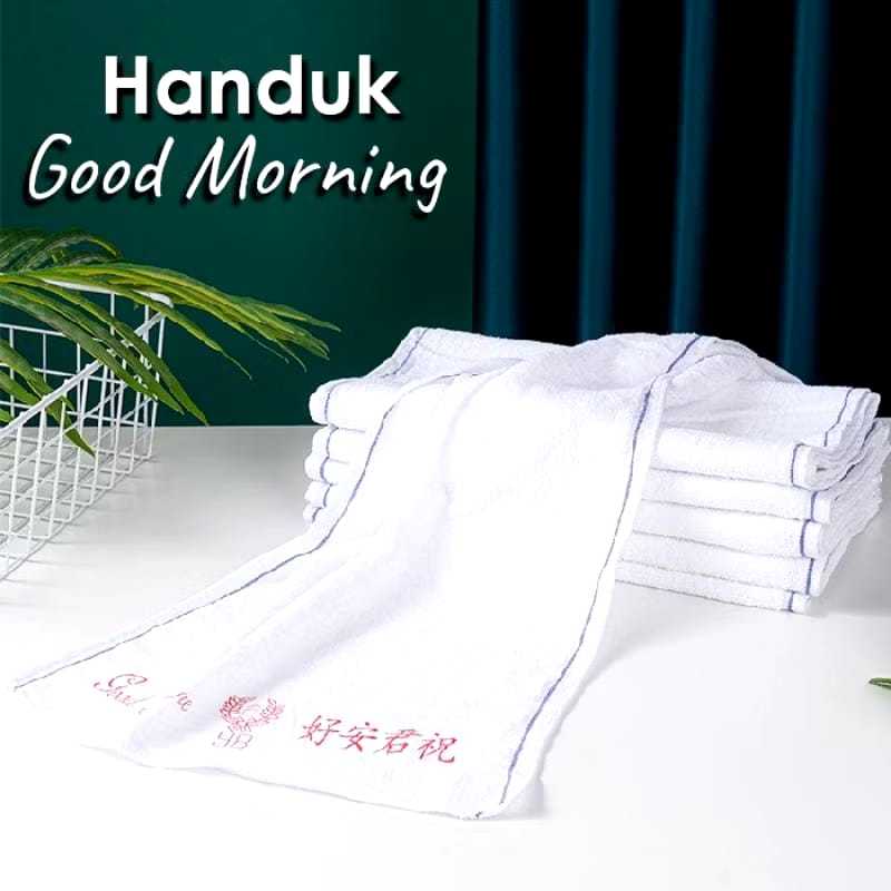 Handuk GOOD MORNING Handuk Muka / Handuk Salon Putih