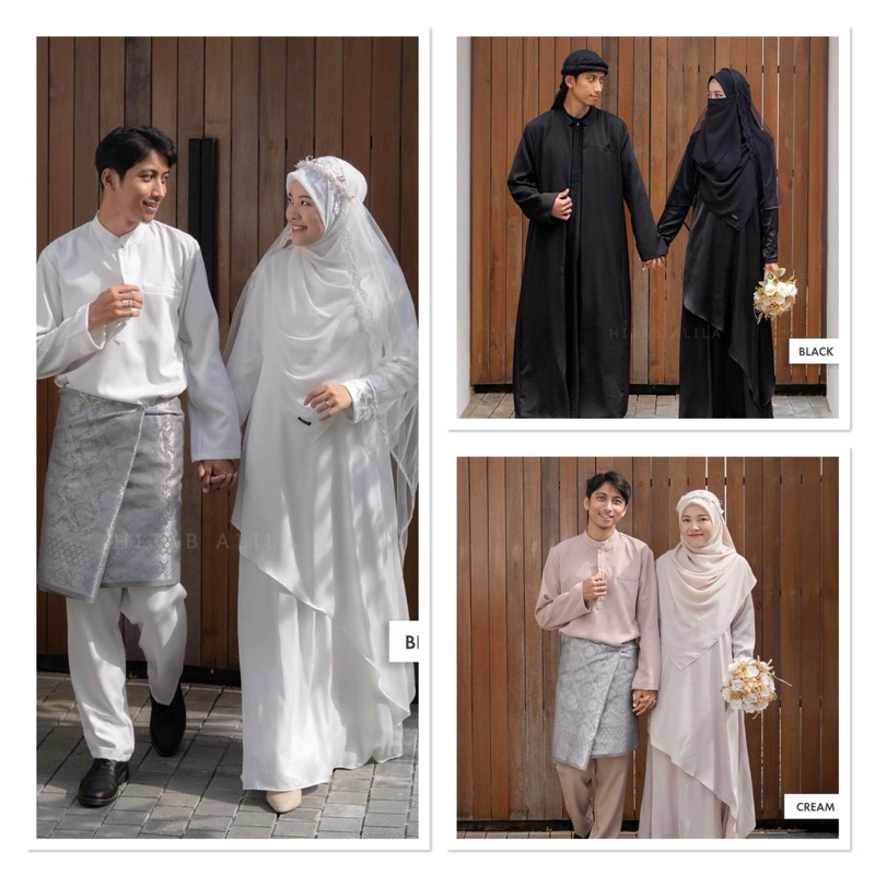 SET Saila dress akad nikah wedding hijab muslimah muslim menutup dada aurat adem murah by hijab alil