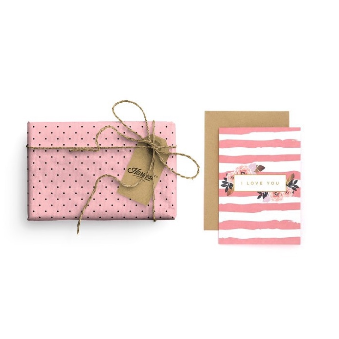 

SERENTAK Paket Kertas Kado Kartu Valentine Harvest Gift Set Vintage Dots