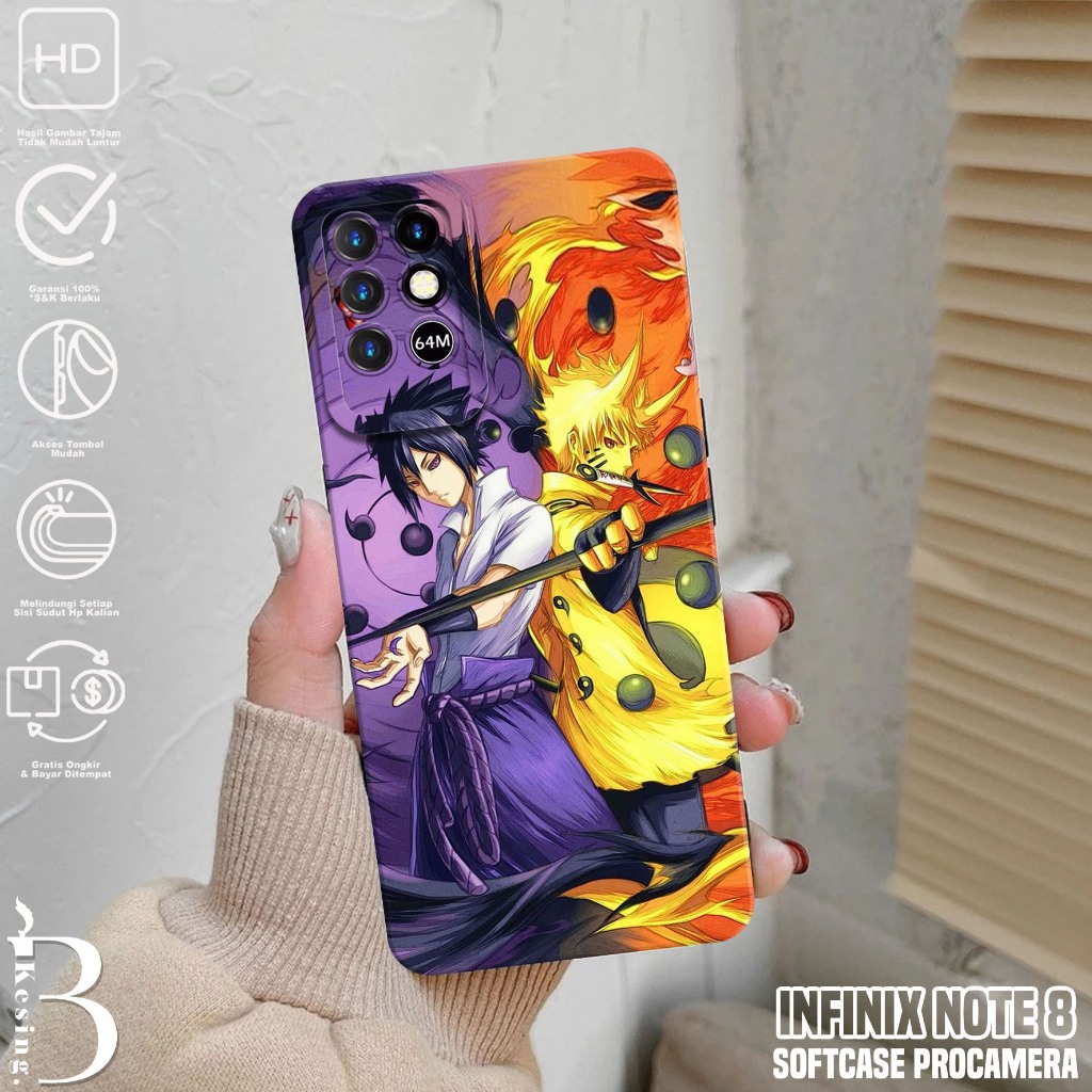 Case Infinix Note 8 - Casing Hp Infinix Note 8 Motif Anime NRT - Silikon Hp Infinix Note 8 - Kesing 
