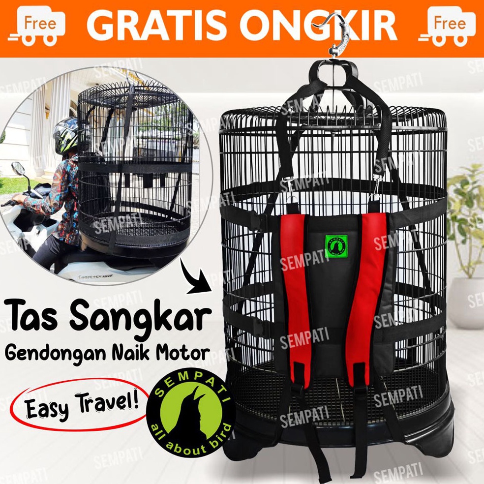 KODE F29R TAS RANSEL PUNGGUNG GENDONG NAIK MOTOR BAWA SANGKAR BURUNG LOVEBIRD KOTAK MURAI 4 TALI MER