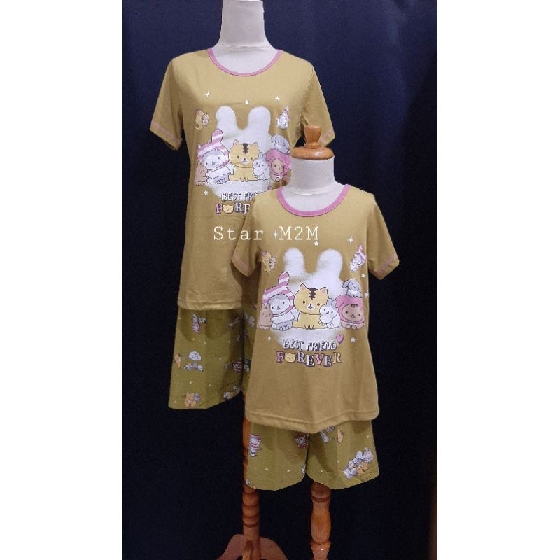 Baju Tidur Anak Cewek merk Anne Claire ( Forever Cat ) st. lengan pdk celana pdk