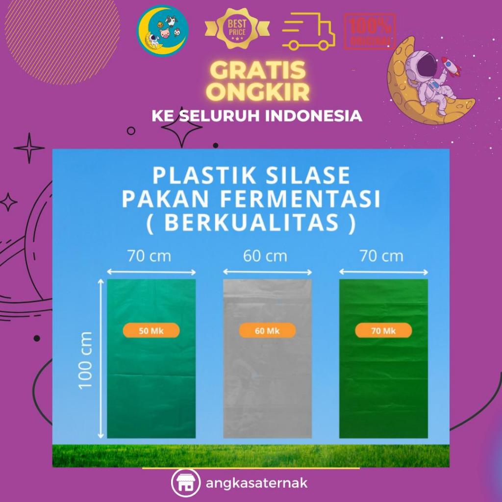 PLASTIK SILASE - Plastik Silase Fermentasi Pakan Ternak 50 Dan 70 Mikron.