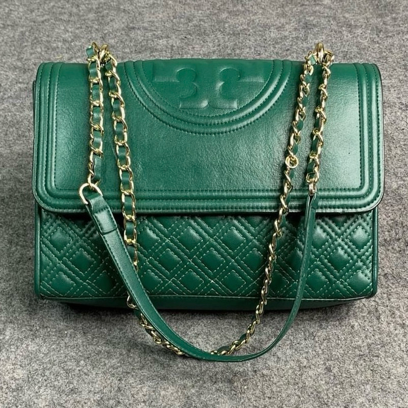 preloved original Tory Burch Flemming Green GHW bag only
